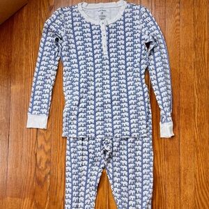 Roller Rabbit Blue and White Elephant Kids Pajama Set